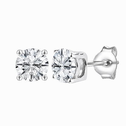 14K Lab Grown Round Solitaire Earrings F-G VS1-VS2