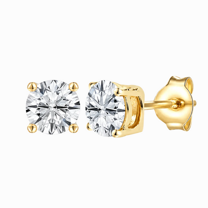14K Lab Grown Round Solitaire Earrings F-G VS1-VS2