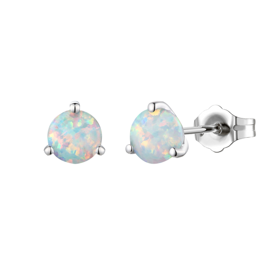 Sterling Silver 6mm Round Gemstone Stud Earrings