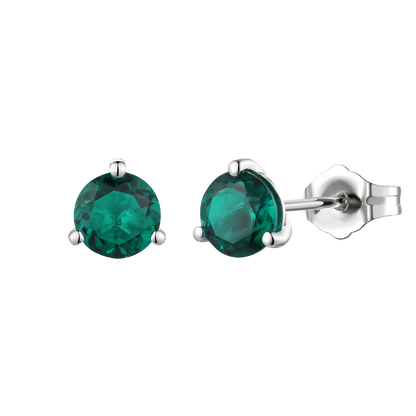Sterling Silver 6mm Round Gemstone Stud Earrings
