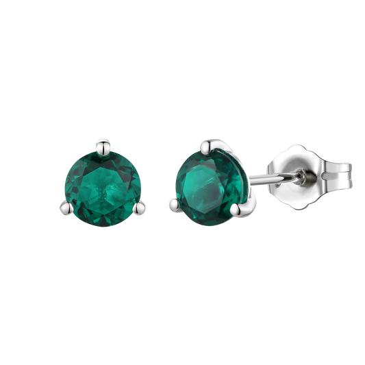 Sterling Silver 6mm Round Gemstone Stud Earrings