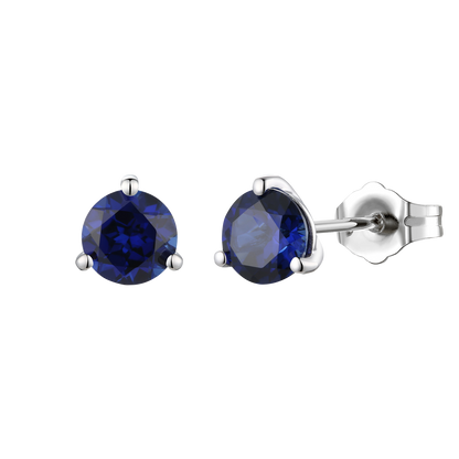 Sterling Silver 6mm Round Gemstone Stud Earrings