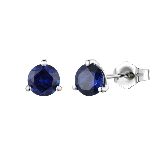 Sterling Silver 6mm Round Gemstone Stud Earrings
