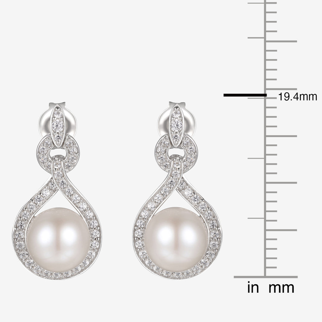 Sterling Silver Cultured Freshwater Pearl Drop Earring