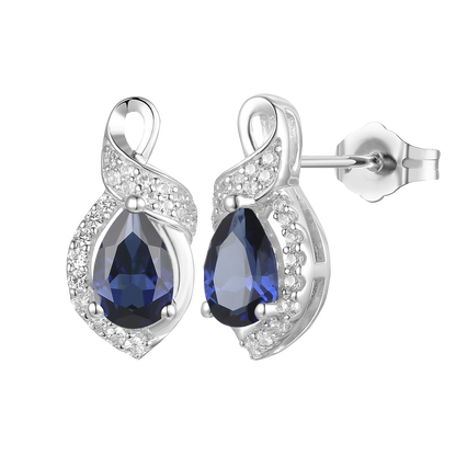 10K Genuine Gemstone & 1/6 ct tw Diamond Pear Earring