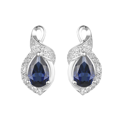 10K Genuine Gemstone & 1/6 ct tw Diamond Pear Earring