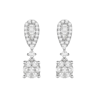 10K White Gold 1/3 ct tw Diamond Drop Earrings