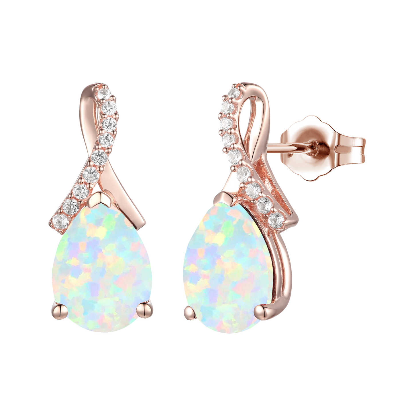 Sterling Silver Gemstone Pear Drop Earrings