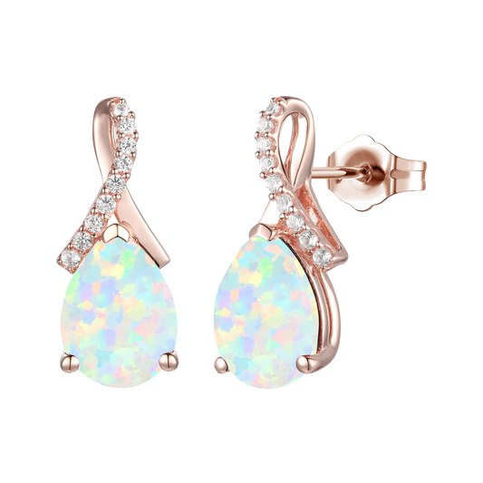 Sterling Silver Gemstone Pear Drop Earrings