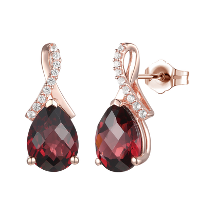 Sterling Silver Gemstone Pear Drop Earrings