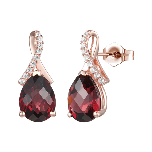 Sterling Silver Gemstone Pear Drop Earrings