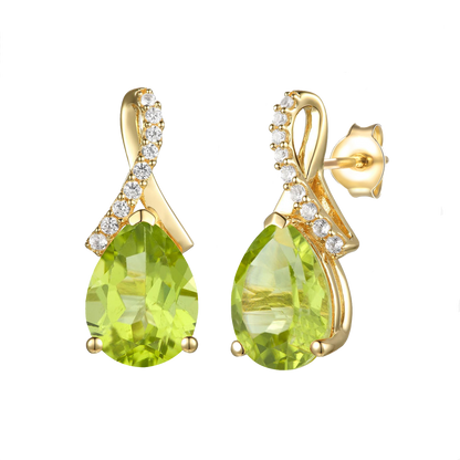 Sterling Silver Gemstone Pear Drop Earrings