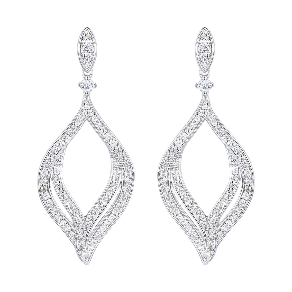 Sterling Silver 1/2 ct tw Diamond Dangle Earring (I-I2)