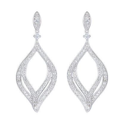 Sterling Silver 1/2 ct tw Diamond Dangle Earring (I-I2)