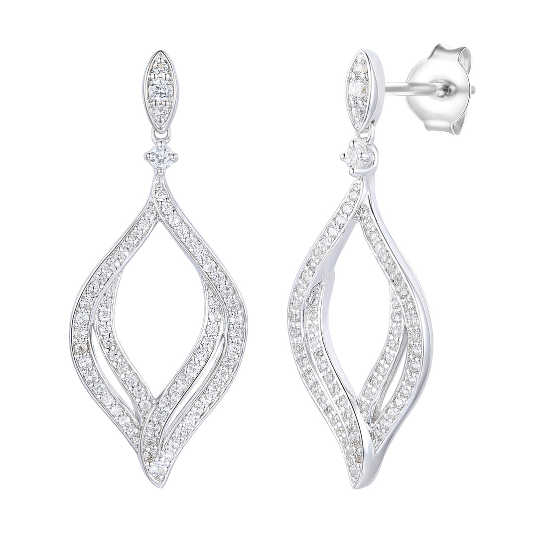 Sterling Silver 1/2 ct tw Diamond Dangle Earring (I-I2)