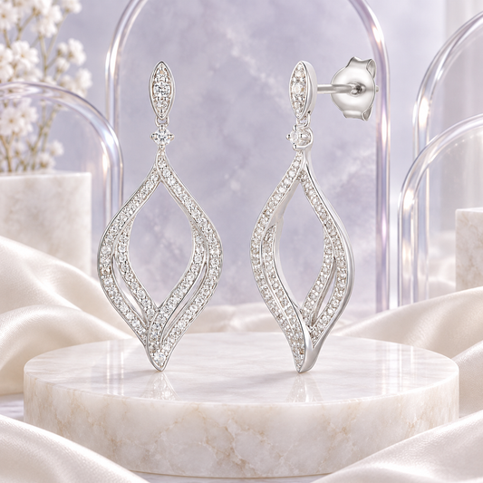 Sterling Silver 1/2 ct tw Diamond Dangle Earring (I-I2)