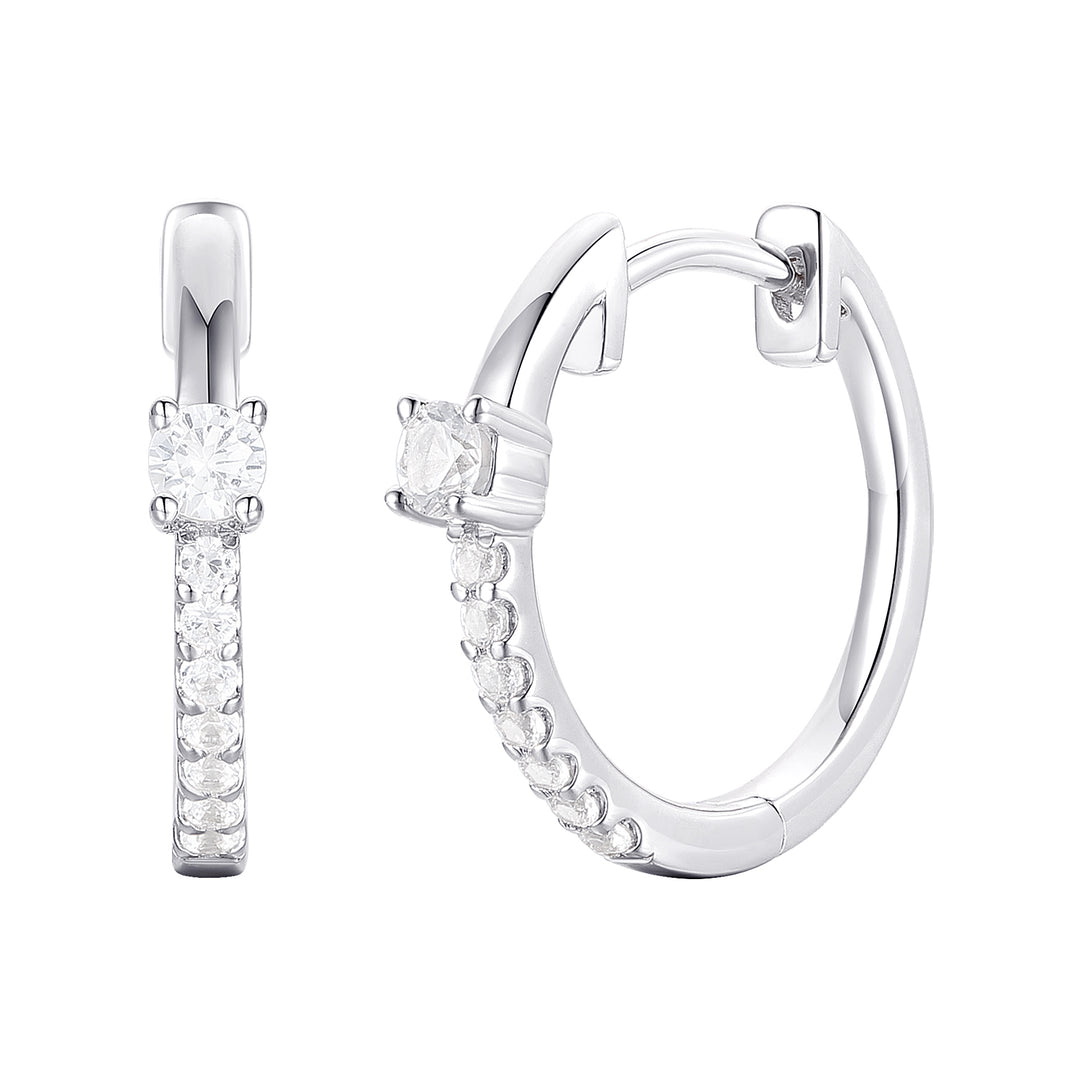 10K White Gold 1/5 ct tw Diamond Hoop Earring (I-I2)