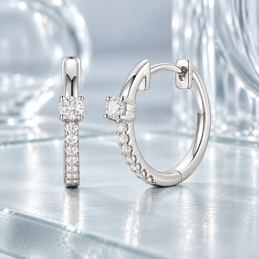 10K White Gold 1/5 ct tw Diamond Hoop Earring (I-I2)