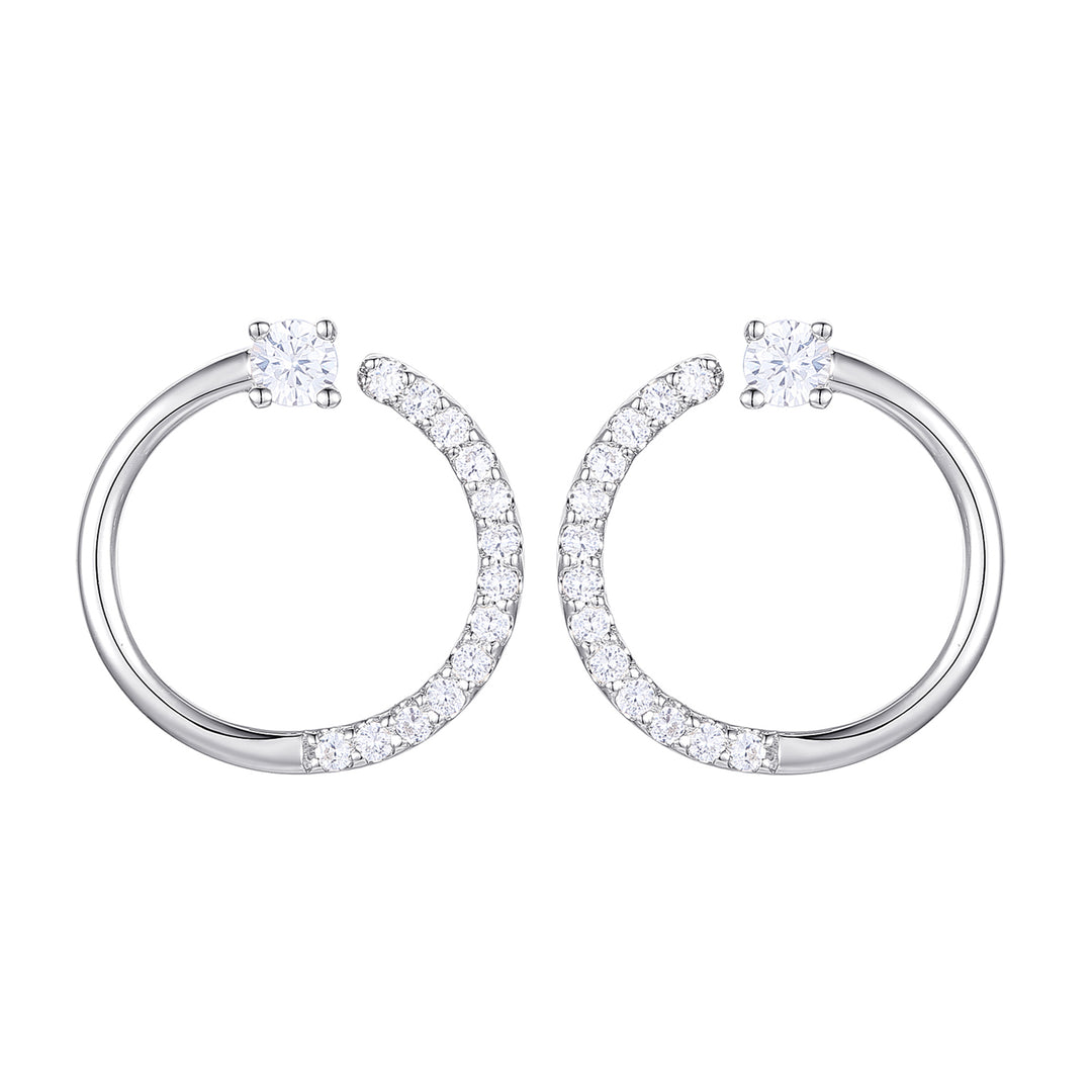 Sterling Silver 1/4 ct tw Diamond Open Circle Earring (I-I2)