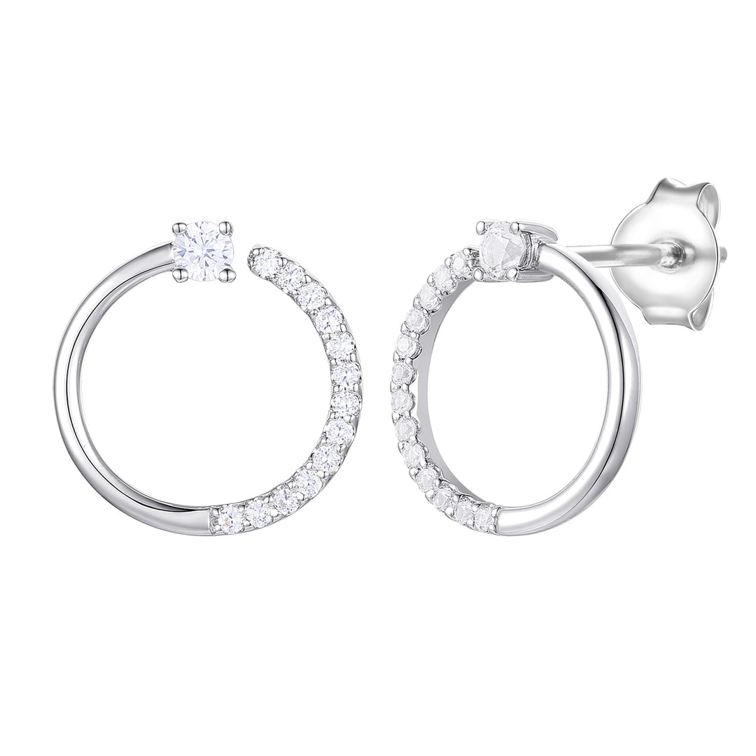 Sterling Silver 1/4 ct tw Diamond Open Circle Earring (I-I2)