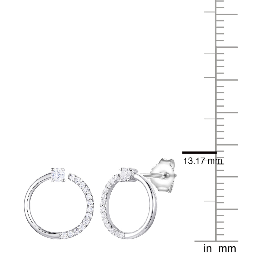 Sterling Silver 1/4 ct tw Diamond Open Circle Earring (I-I2)