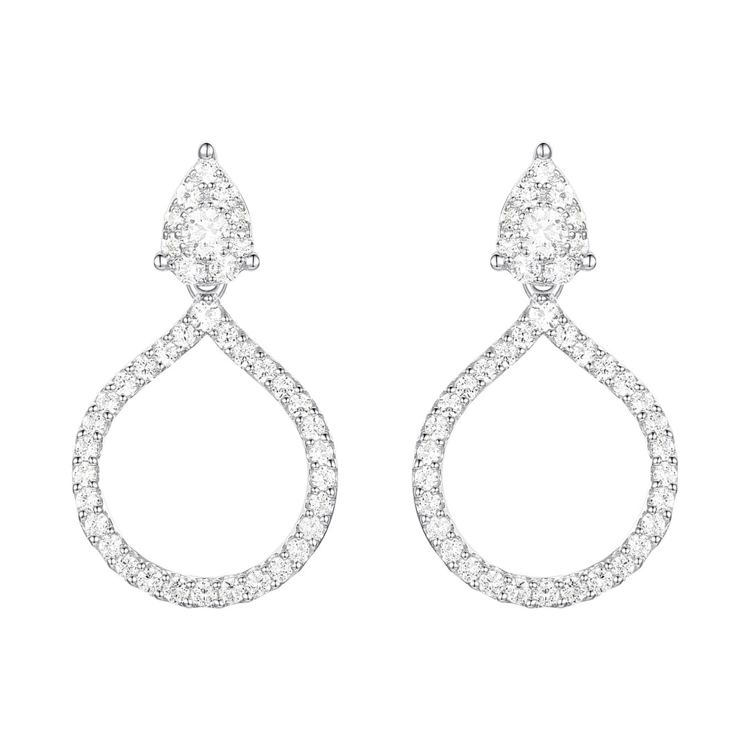 Sterling Silver 1/2 ct tw Diamond Drop Earring (I-I2)