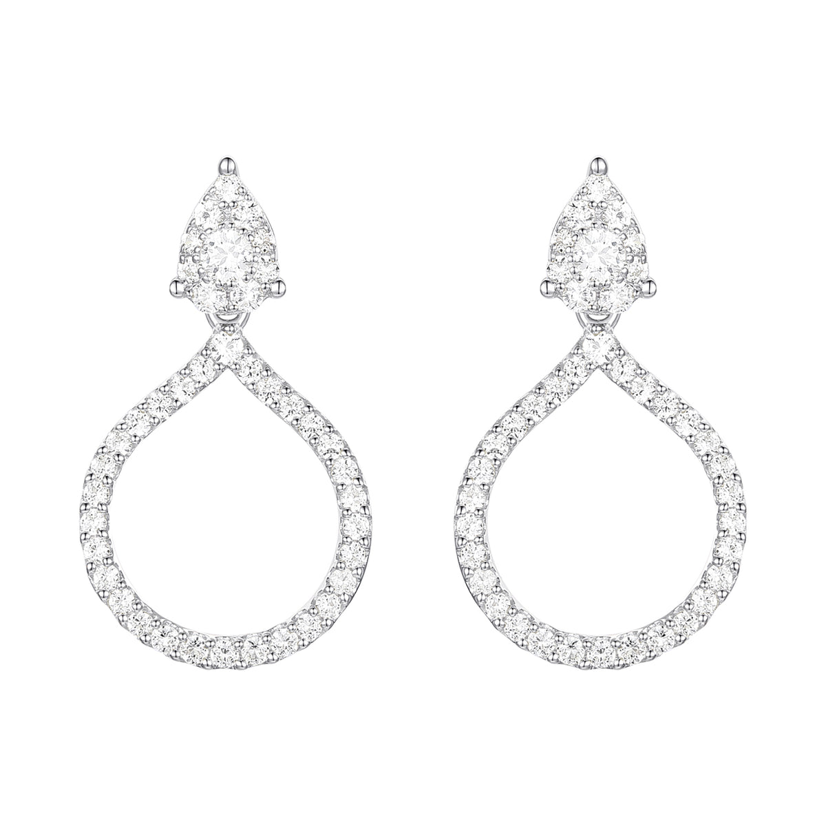 Sterling Silver 1/2 ct tw Diamond Drop Earring (I-I2)