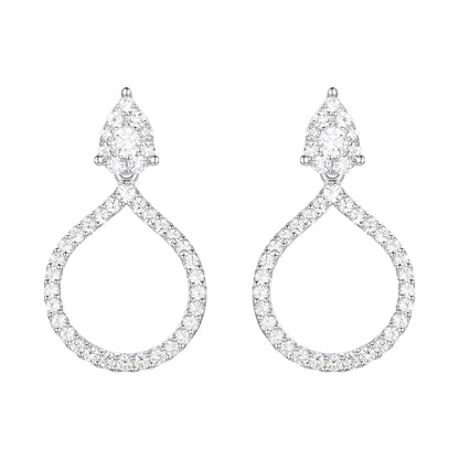 Sterling Silver 1/2 ct tw Diamond Drop Earring (I-I2)