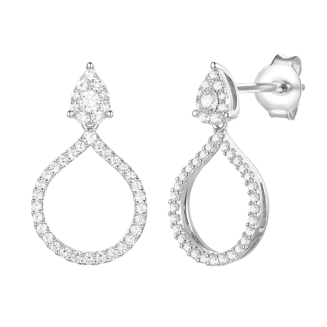 Sterling Silver 1/2 ct tw Diamond Drop Earring (I-I2)