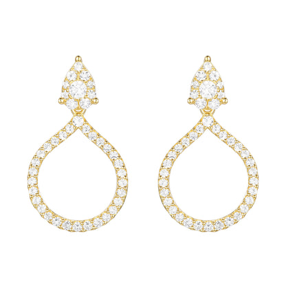 14K Yellow Gold over Sterling Silver 1/2 ct tw Diamond Drop Earring (I-I2)