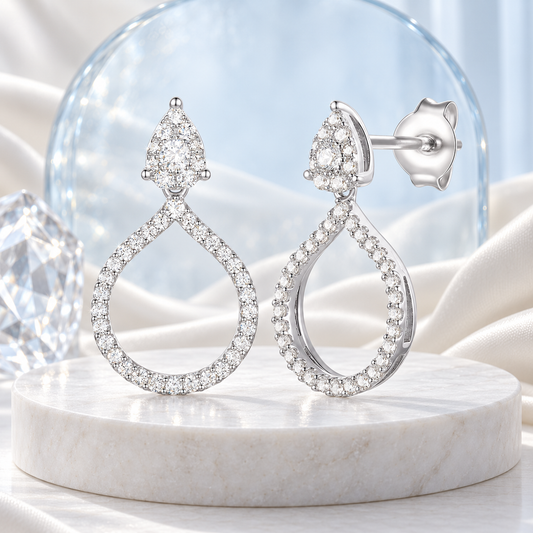 Sterling Silver 1/2 ct tw Diamond Drop Earring (I-I2)
