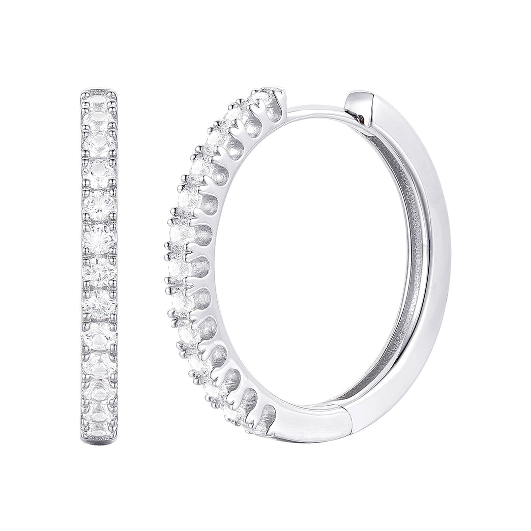 10K White Gold 1/4 ct tw Diamond Hoop Earring (I-I2)