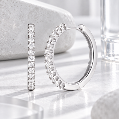 10K White Gold 1/4 ct tw Diamond Hoop Earring (I-I2)