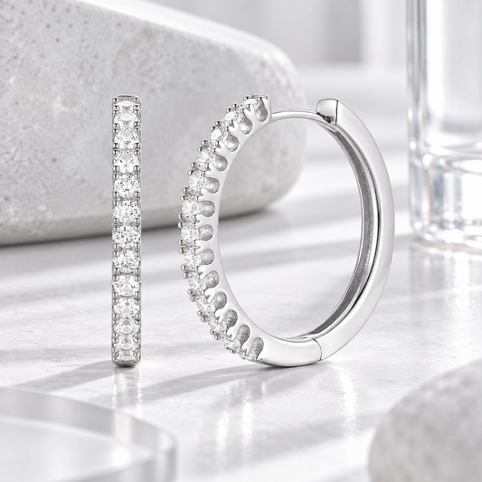 10K White Gold 1/4 ct tw Diamond Hoop Earring (I-I2)