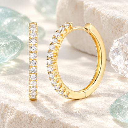 10K Yellow Gold 1/2 ct tw Diamond Hoop Earring (I-I2)