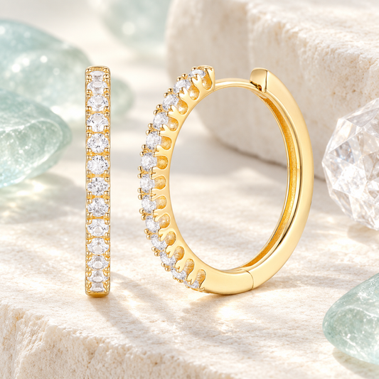 10K Yellow Gold 1/2 ct tw Diamond Hoop Earring (I-I2)