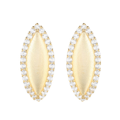 10K Yellow Gold 1/4 ct tw Diamond Satin Leaf Hinged Hoop Earring (I-I2)