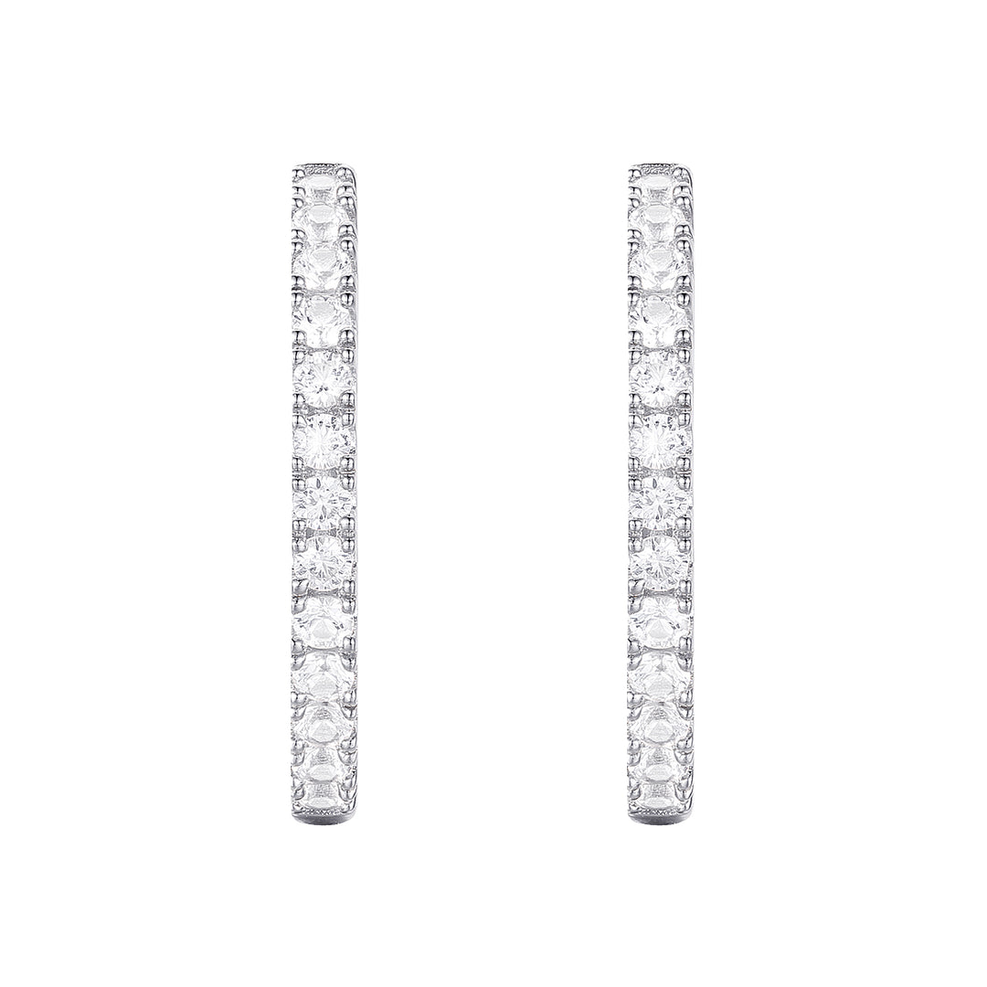 10K White Gold 1/4 ct tw Diamond Hoop Earring (I-I2)