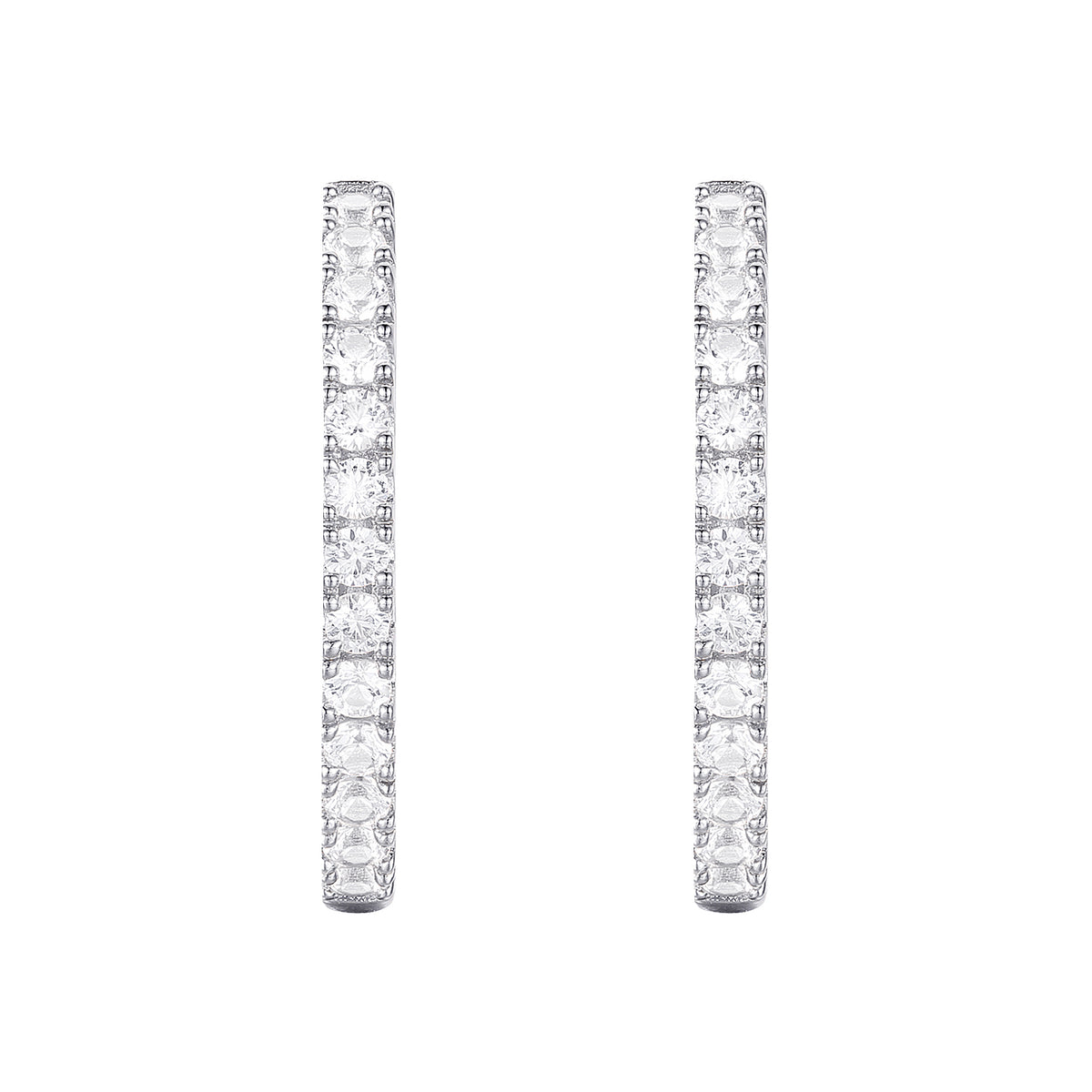 10K White Gold 1/4 ct tw Diamond Hoop Earring (I-I2)