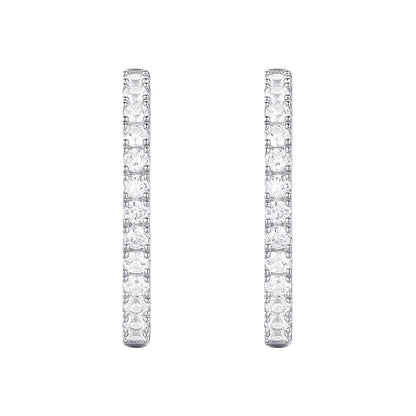 10K White Gold 1/4 ct tw Diamond Hoop Earring (I-I2)