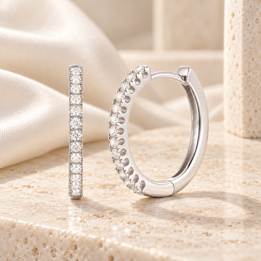 10K White Gold 1/2 ct tw Diamond Hoop Earring (I-I2)