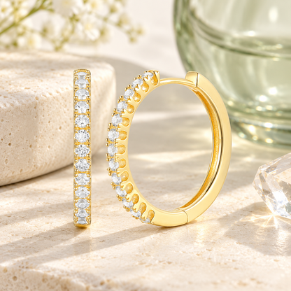 10K Yellow Gold 1/4 ct tw Diamond Hoop Earring (I-I2)