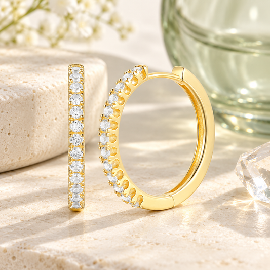10K Yellow Gold 1/4 ct tw Diamond Hoop Earring (I-I2)
