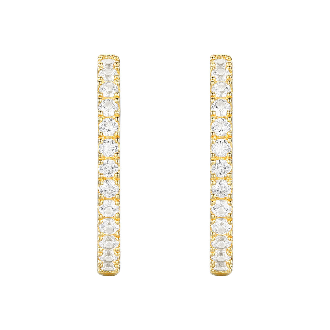 10K Yellow Gold 1/4 ct tw Diamond Hoop Earring (I-I2)