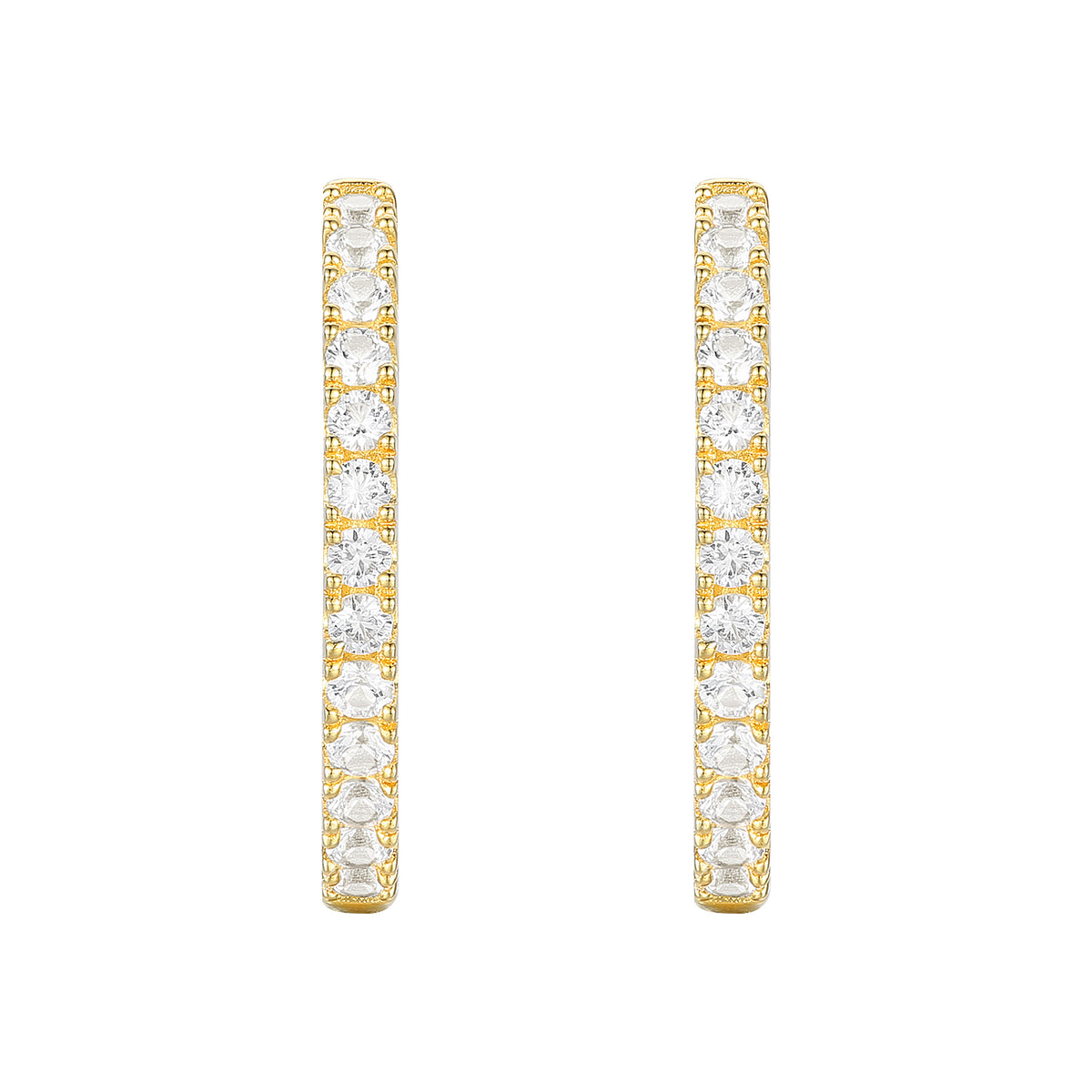 10K Yellow Gold 1/4 ct tw Diamond Hoop Earring (I-I2)