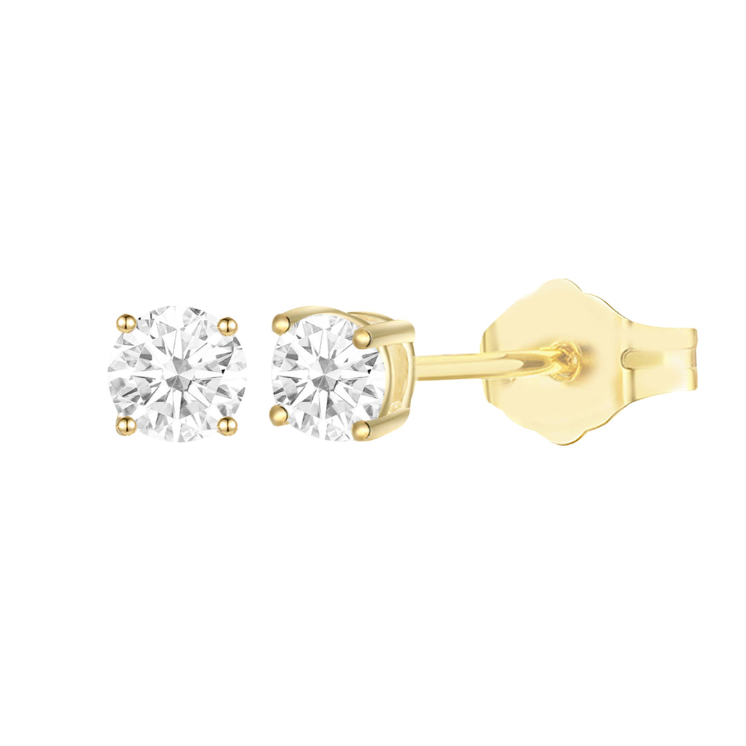 14K Lab Grown Round Solitaire Earrings F-G VS1-VS2