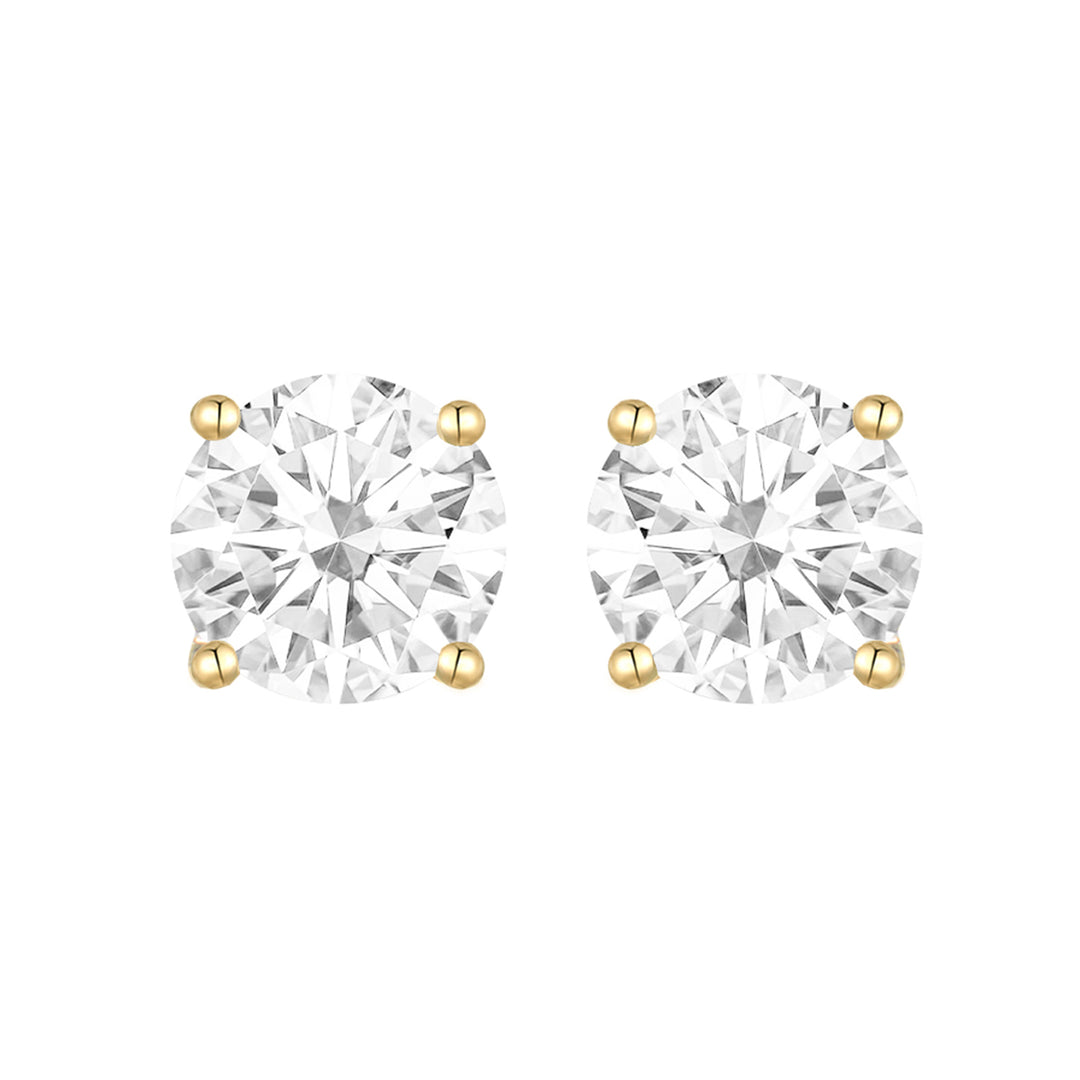 14K Lab Grown Round Solitaire Earrings F-G VS1-VS2