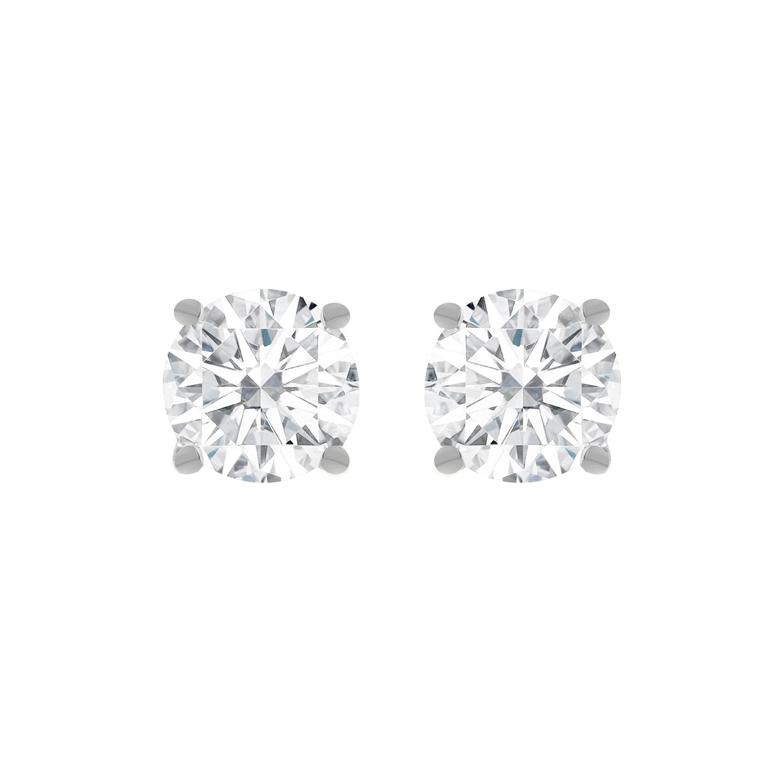 14K Lab Grown Round Solitaire Earrings F-G VS1-VS2