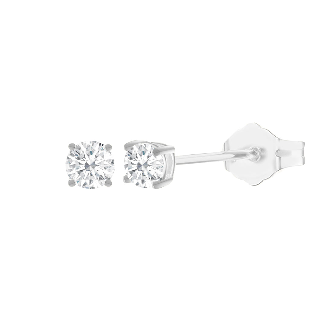 14K Lab Grown Round Solitaire Earrings F-G VS1-VS2