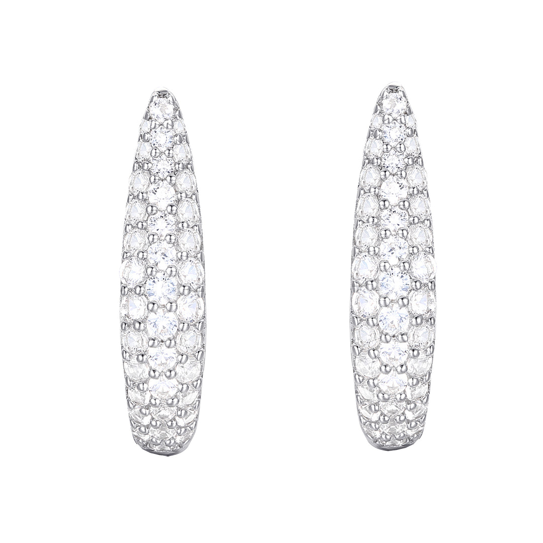 10K White Gold 1/2 ct tw Diamond Pavé Hoop Earring (I-I2)